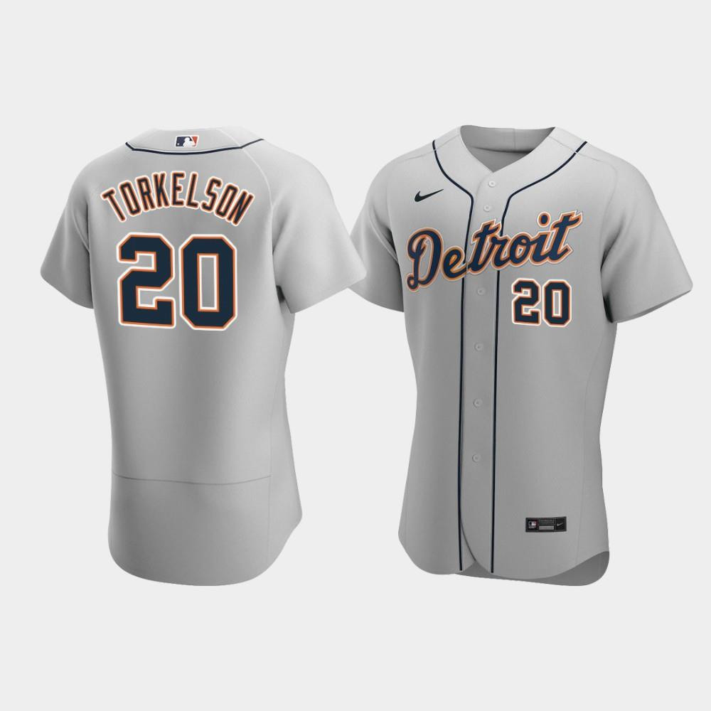Drinkwearmerch Men's Detroit Tigers 20 Spencer Torkelson Gray Road Jersey Jersey