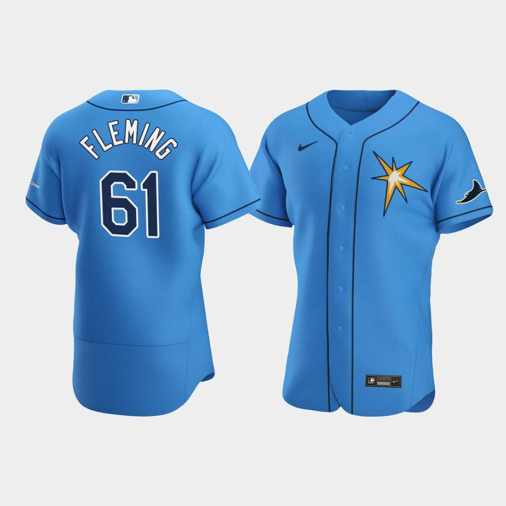 Drinkwearmerch Men's Tampa Bay Rays 61 Josh Fleming Light Blue Alternate Jersey Jersey