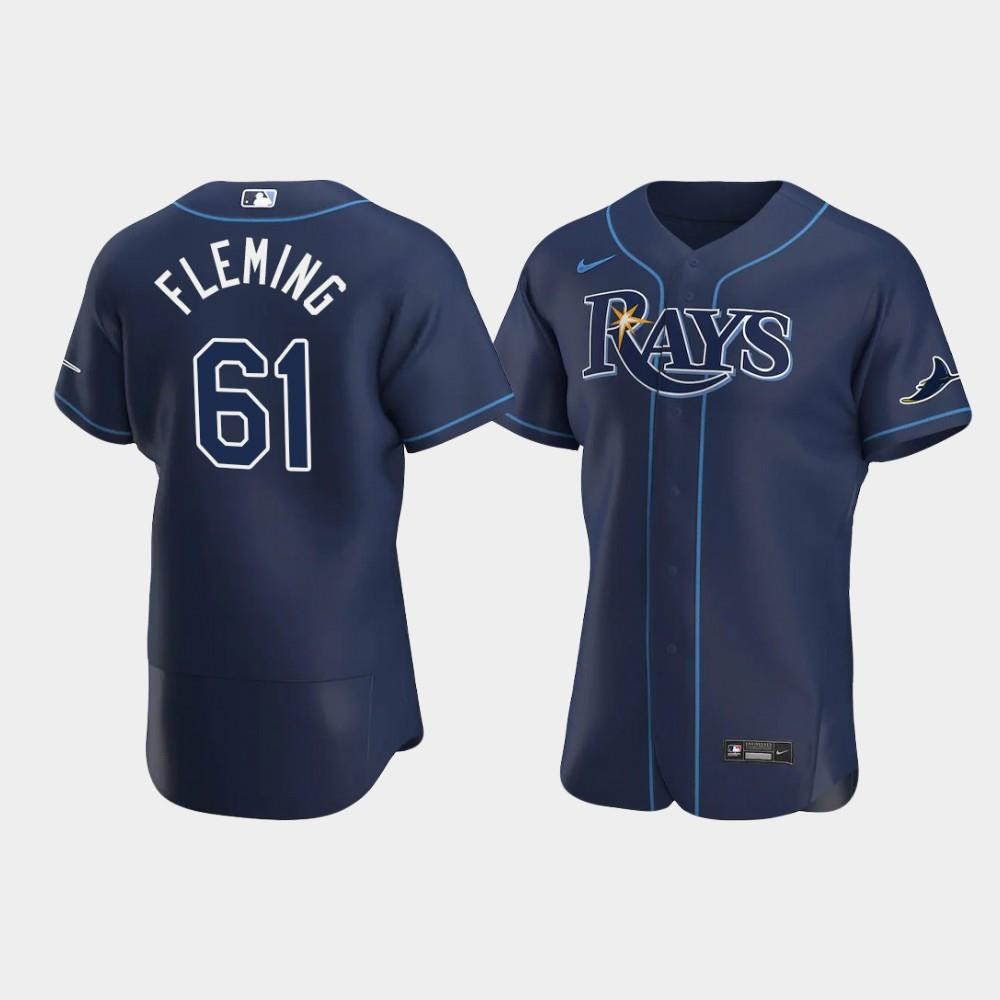 Drinkwearmerch Men's Tampa Bay Rays 61 Josh Fleming Navy Alternate Jersey Jersey