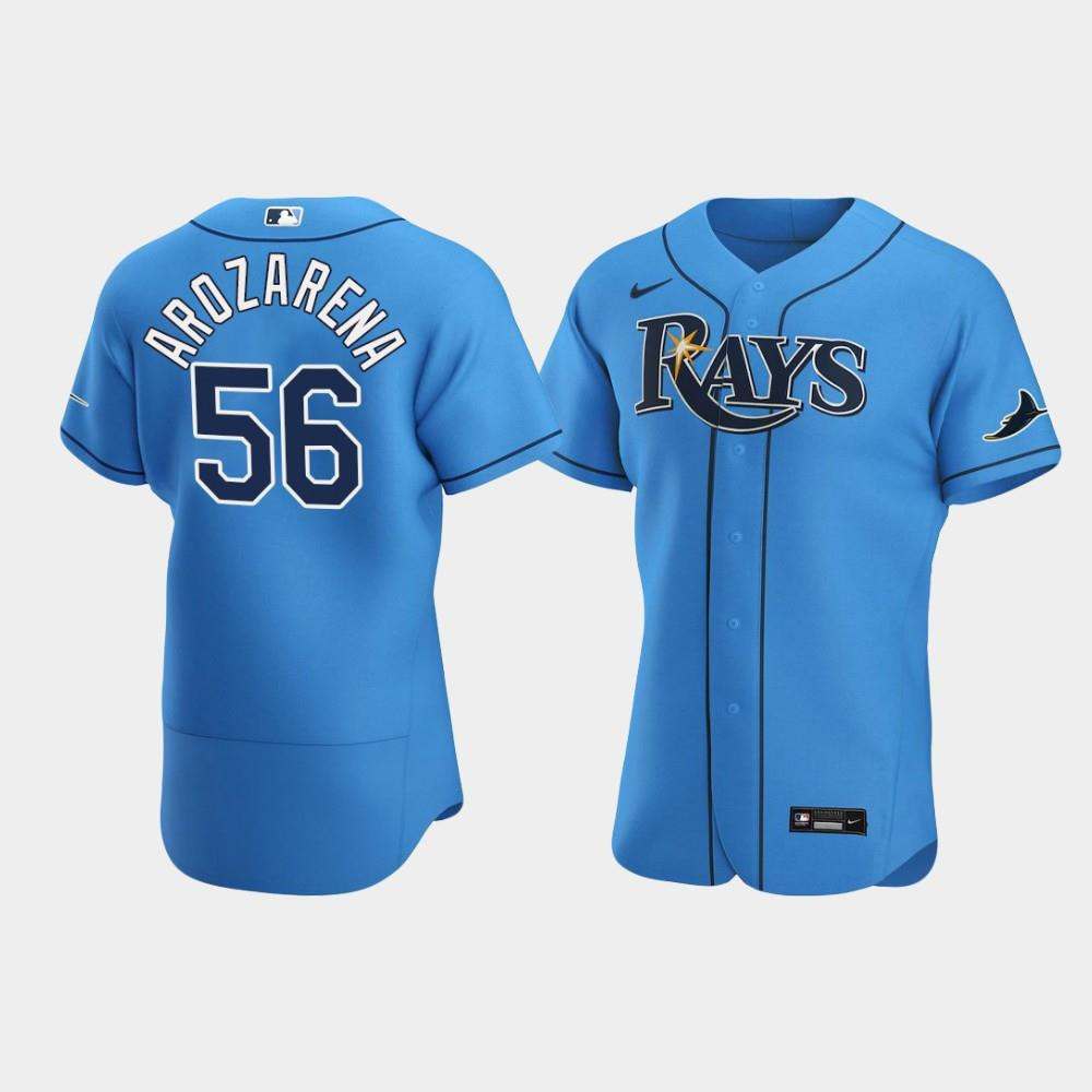 Drinkwearmerch Men's Tampa Bay Rays Randy Arozarena 56 Light Blue Alternate Jersey Jersey