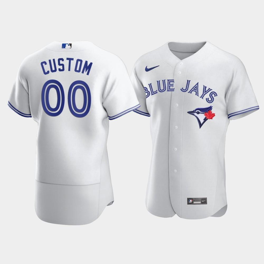 Drinkwearmerch Men's Toronto Blue Jays 00 Custom White Jersey Jersey