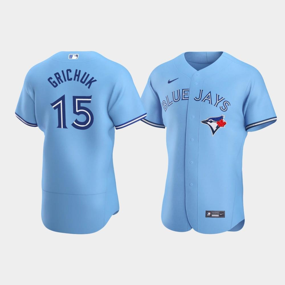 Drinkwearmerch Men's Toronto Blue Jays 15 Randal Grichuk Powder Blue Alternate Jersey Jersey