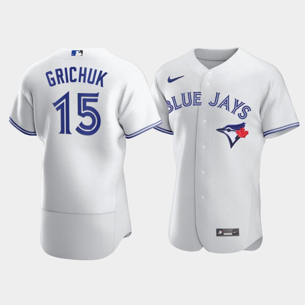Drinkwearmerch Men's Toronto Blue Jays 15 Randal Grichuk White Jersey Jersey