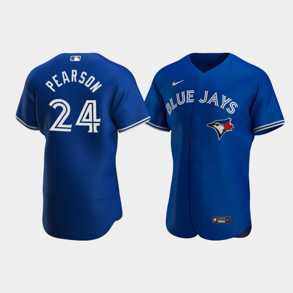 Drinkwearmerch Men's Toronto Blue Jays 24 Nate Pearson Royal Alternate Jersey Jersey