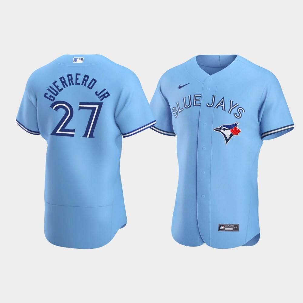 Drinkwearmerch Men's Toronto Blue Jays 27 Vladimir Guerrero Jr. Powder Blue Alternate Jersey Jersey