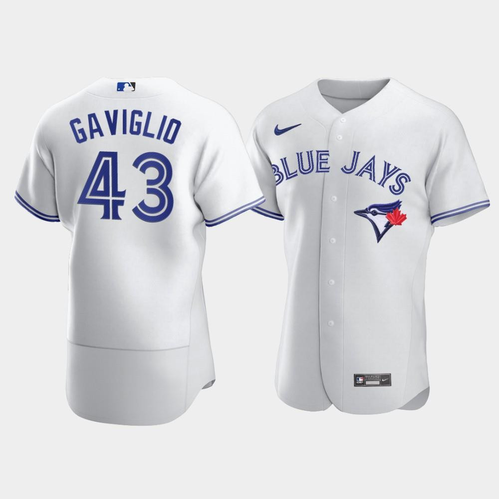 Drinkwearmerch Men's Toronto Blue Jays 43 Sam Gaviglio White Jersey Jersey
