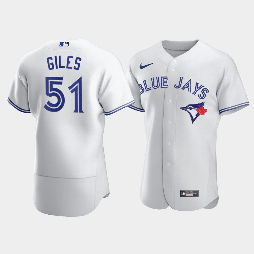 Drinkwearmerch Men's Toronto Blue Jays 51 Ken Giles White Jersey Jersey