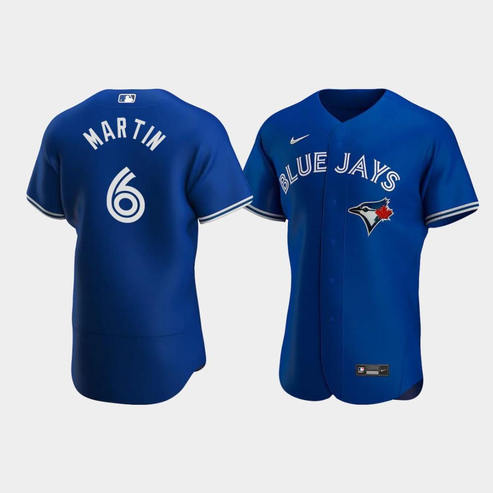 Drinkwearmerch Men's Toronto Blue Jays 6 Austin Martin Royal Alternate Jersey Jersey
