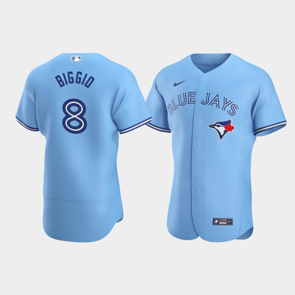 Drinkwearmerch Men's Toronto Blue Jays 8 Cavan Biggio Powder Blue Alternate Jersey Jersey