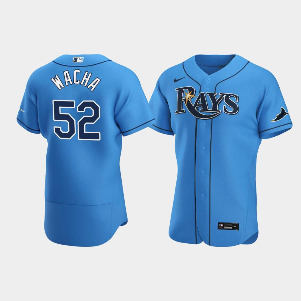 Drinkwearmerch Michael Wacha 52 Tampa Bay Rays Player Light Blue Alternate Jersey Jersey