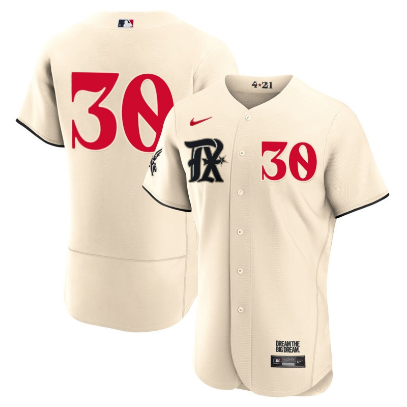 Drinkwearmerch Nathaniel Lowe 30 Texas Rangers 2023 City Connect Flex Base Elite Jersey - Cream