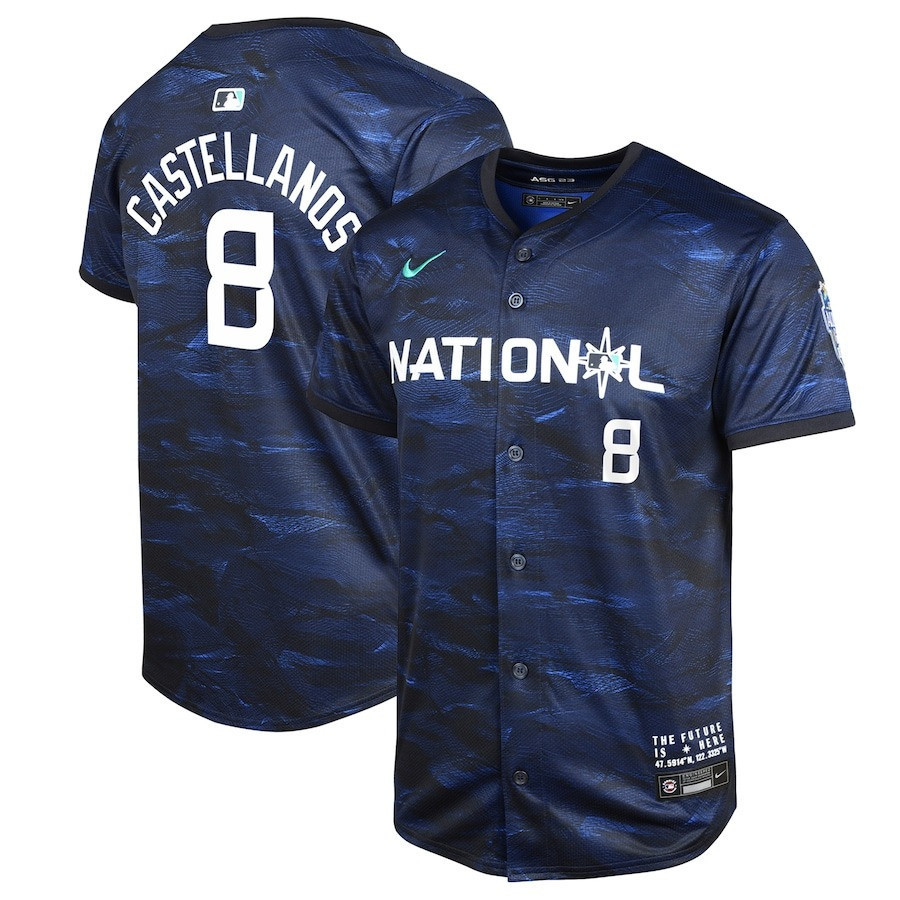 Drinkwearmerch Nick Castellanos 8 National League 2023 MLB All-Star Game Youth Jersey - Royal