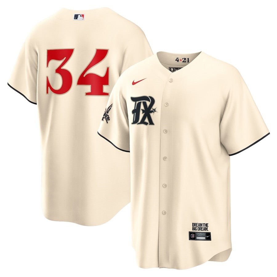 Drinkwearmerch Nolan Ryan 34 Texas Rangers 2023 City Connect Player Jersey - Cream