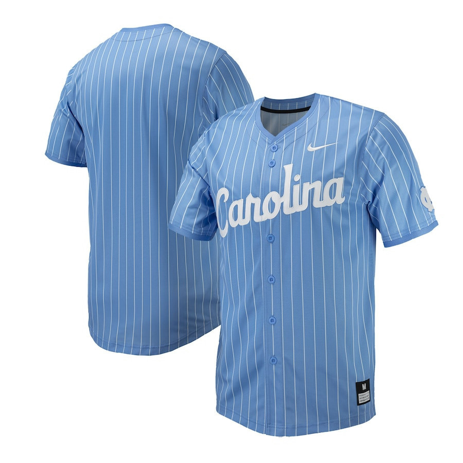 Drinkwearmerch North Carolina Tar Heels Pinstripe Baseball Jersey - Carolina Blue