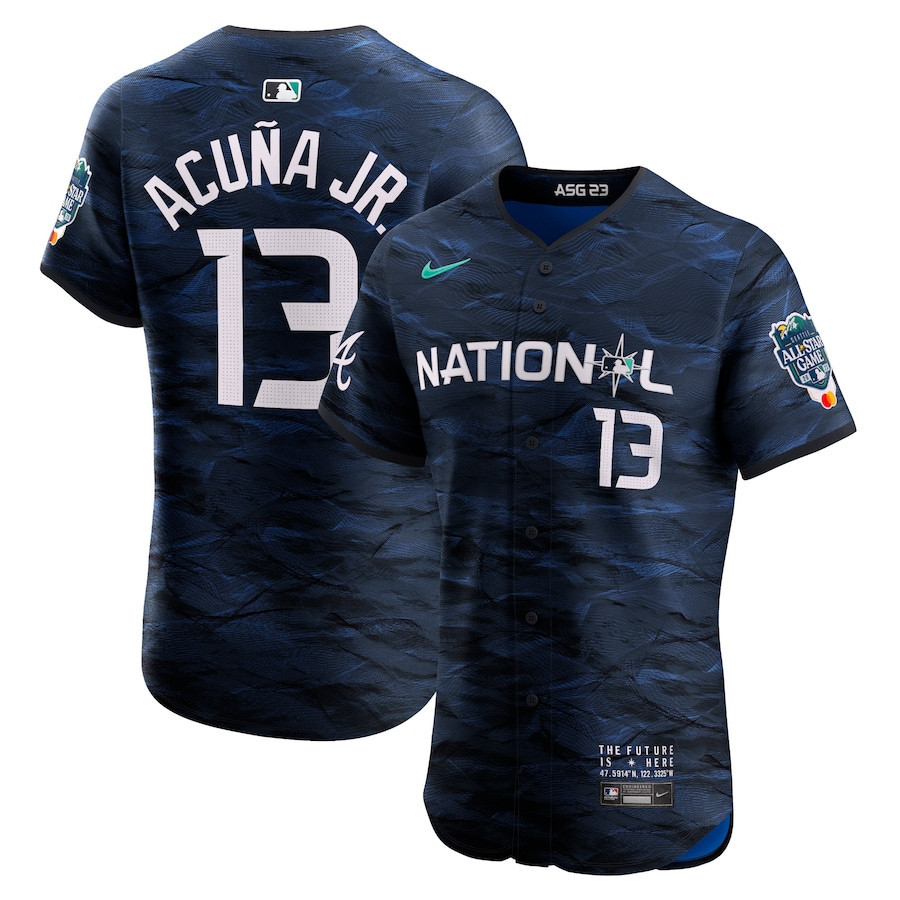 Drinkwearmerch Ronald Acuña Jr. 13 National League 2023 MLB All-Star Game Vapor Elite Jersey - Royal