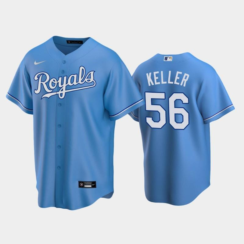 Drinkwearmerch Royals 56 Brad Keller Alternate Jersey Light Blue Jersey