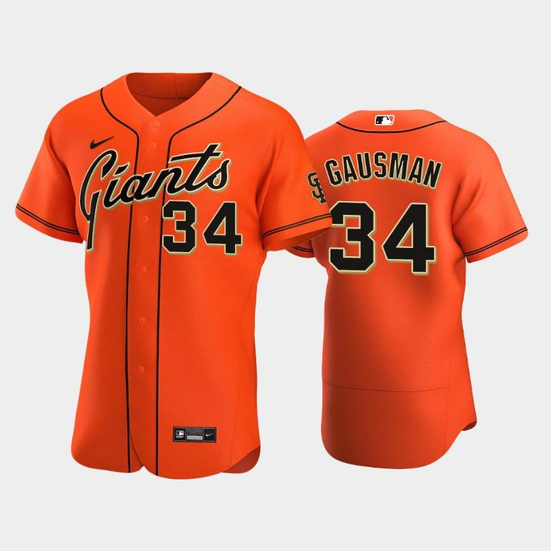 Drinkwearmerch San Francisco Giants 34 Kevin Gausman Alternate Jersey Orange Jersey