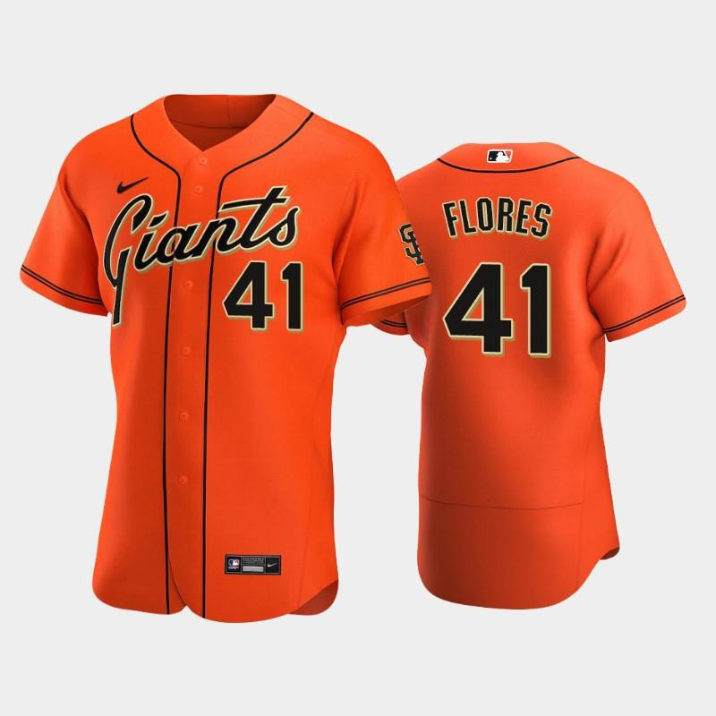 Drinkwearmerch San Francisco Giants 41 Wilmer Flores Alternate Jersey Orange Jersey