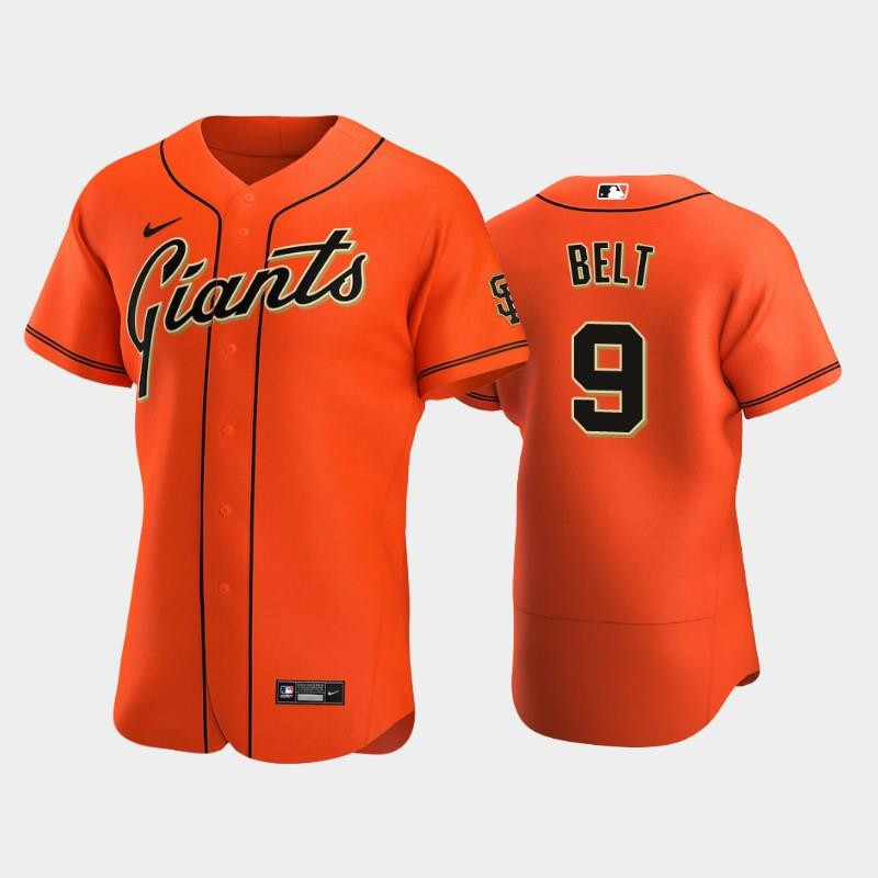 Drinkwearmerch San Francisco Giants 9 Brandon Belt Alternate Jersey Orange Jersey