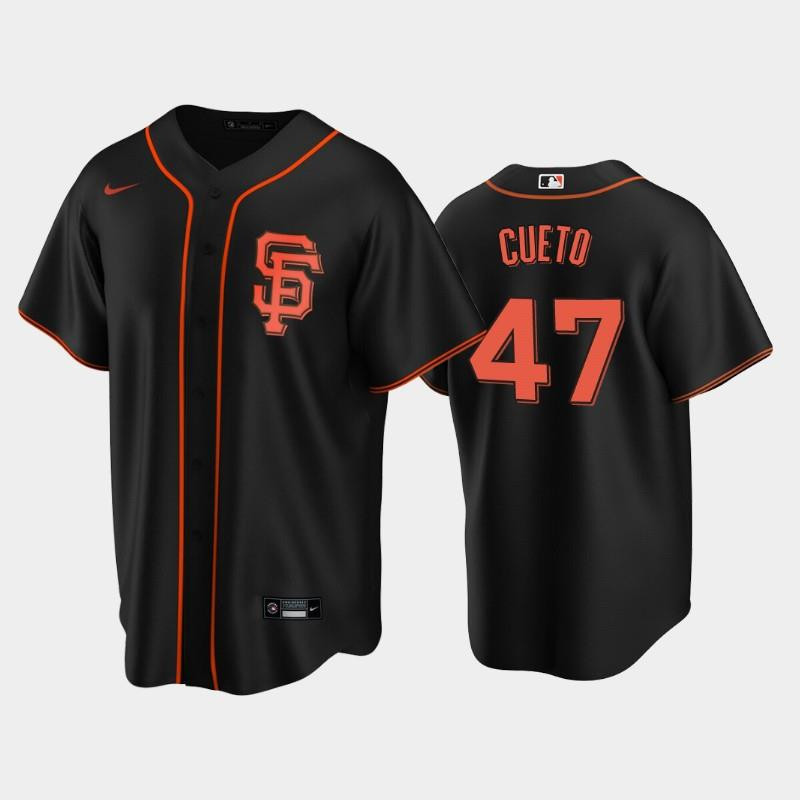 Drinkwearmerch San Francisco Giants Black Alternate 47 Johnny Cueto Jersey Jersey