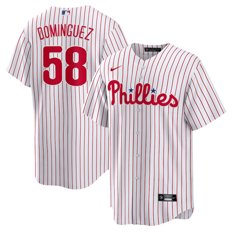 Drinkwearmerch Seranthony Domínguez 58 Philadelphia Phillies Men Jersey - White
