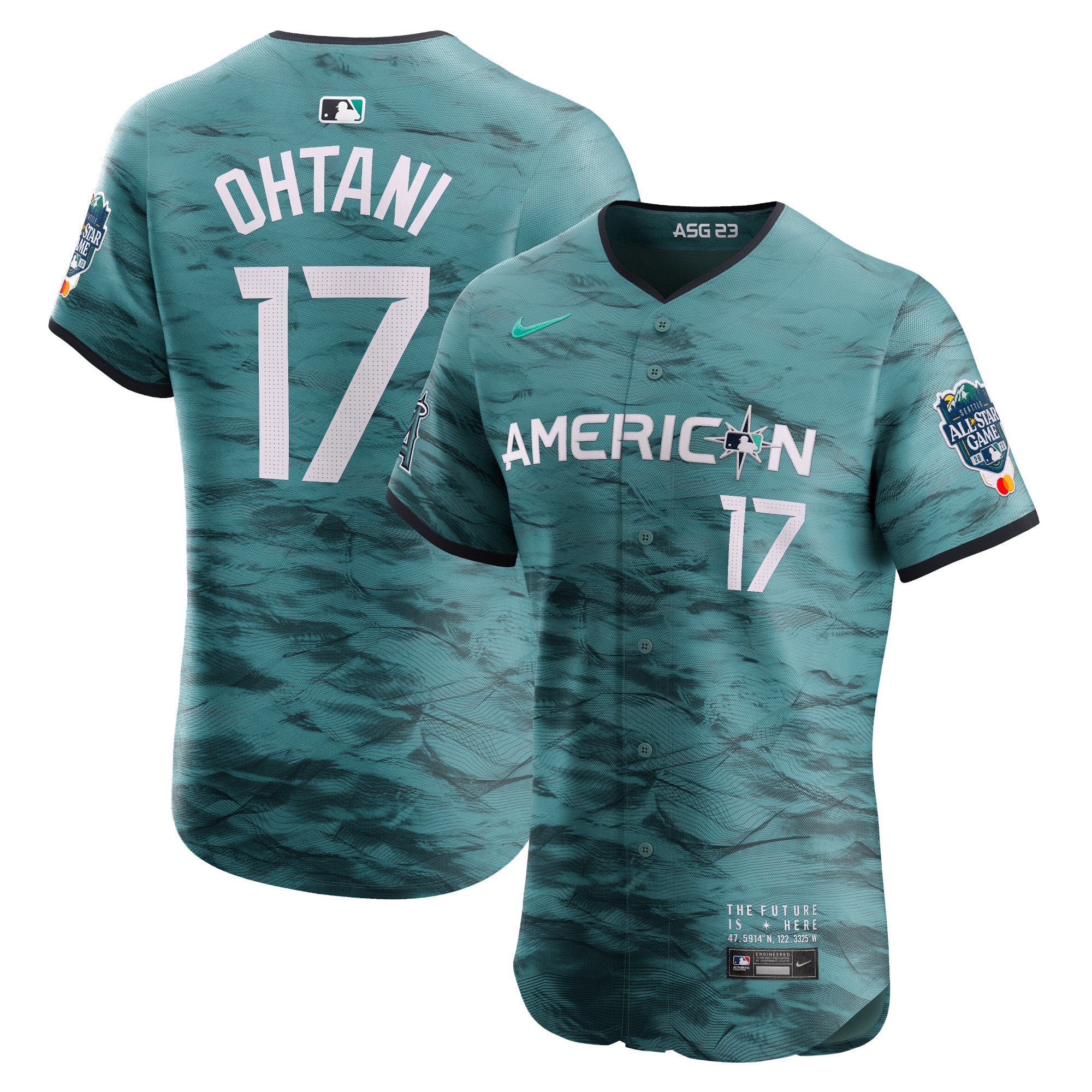 Drinkwearmerch Shohei Ohtani 17 American League 2023 MLB All-Star Game Vapor Elite Jersey - Teal