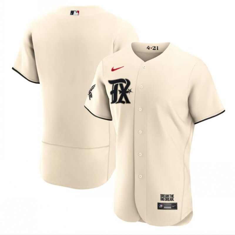Drinkwearmerch Texas Rangers 2023 City Connect Flex Base Elite Jersey - Cream