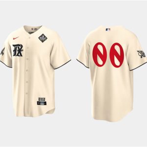 Drinkwearmerch Texas Rangers 2023 World Series City Connect Stitched Men Custom Jersey - Cream