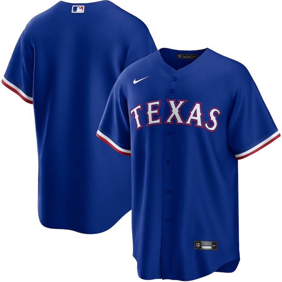Drinkwearmerch Texas Rangers Alternate Team Logo Men Jersey - Royal