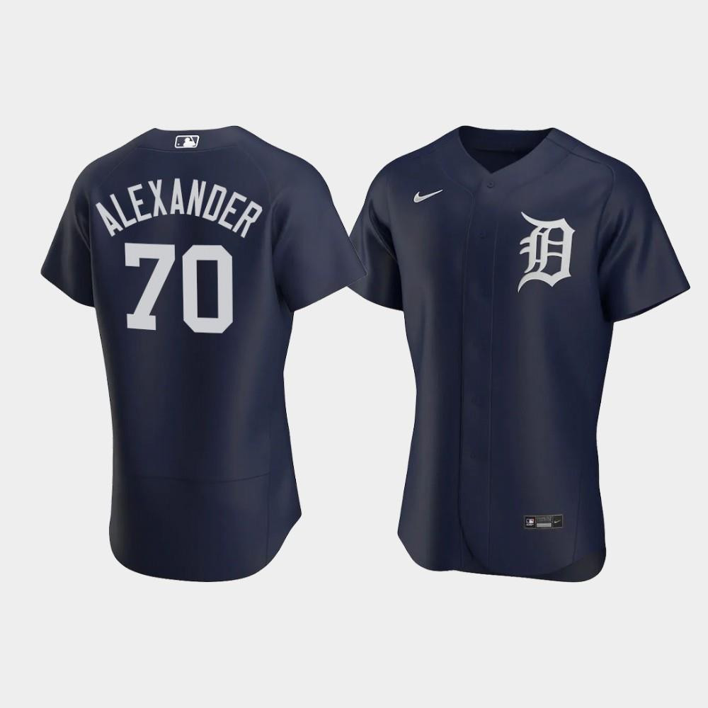 Drinkwearmerch Tyler Alexander 70 Detroit Tigers Team Logo Navy Alternate Jersey Jersey