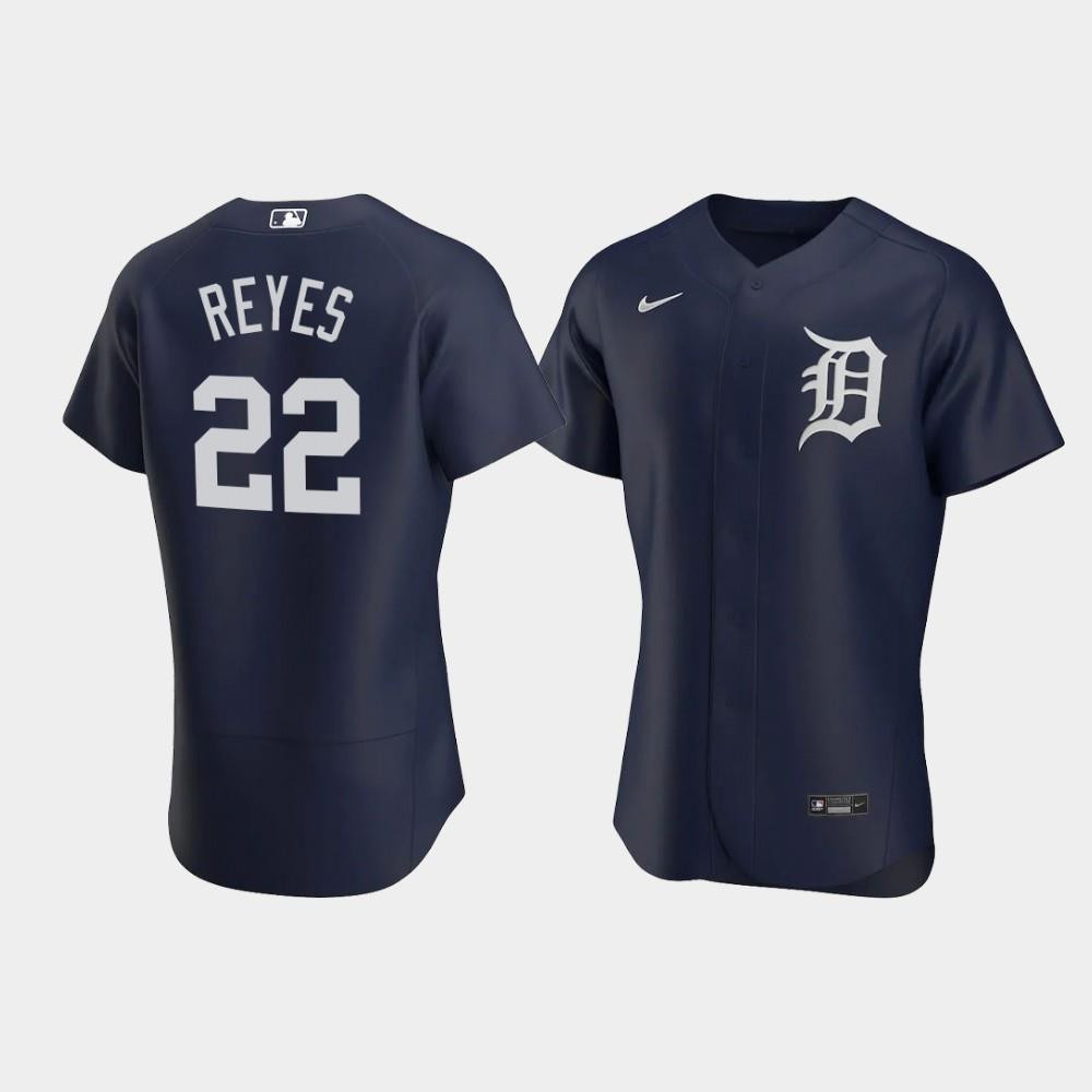 Drinkwearmerch Victor Reyes 22 Detroit Tigers Team Logo Navy Alternate Jersey Jersey