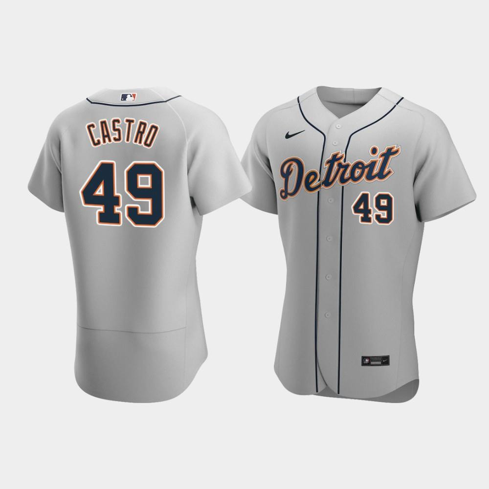 Drinkwearmerch Willi Castro 49 Detroit Tigers Gray Road Jersey Jersey