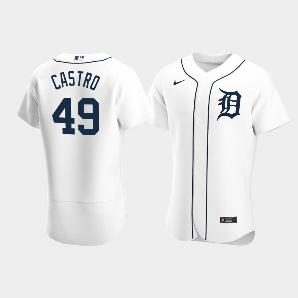 Drinkwearmerch Willi Castro 49 Detroit Tigers White Home Jersey Jersey