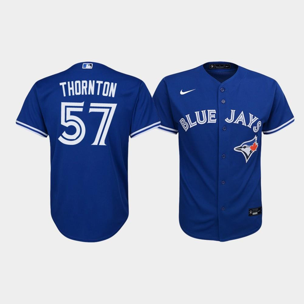 Drinkwearmerch Youth Toronto Blue Jays Trent Thornton 57 Royal Alternate Jersey Jersey